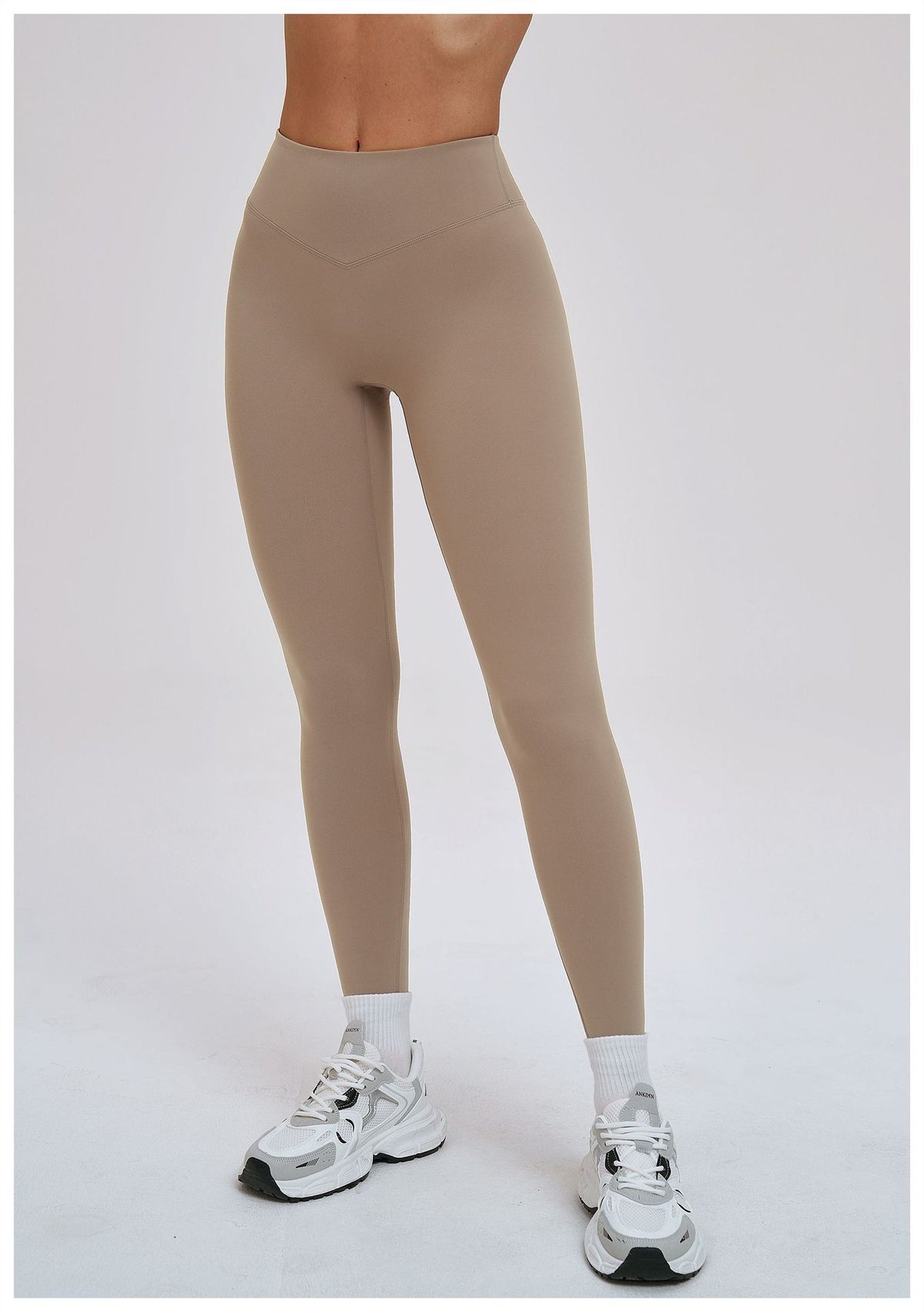 Light Coffee EVL leggings in a neutral activewear colour.